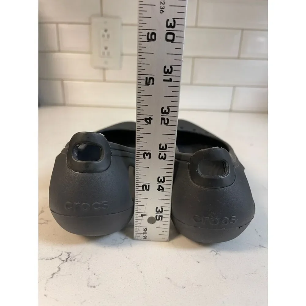 Crocs WOMEN'S KADEE WORK FLAT Style # 200941 Black Size 8 Worn 2-3 Times